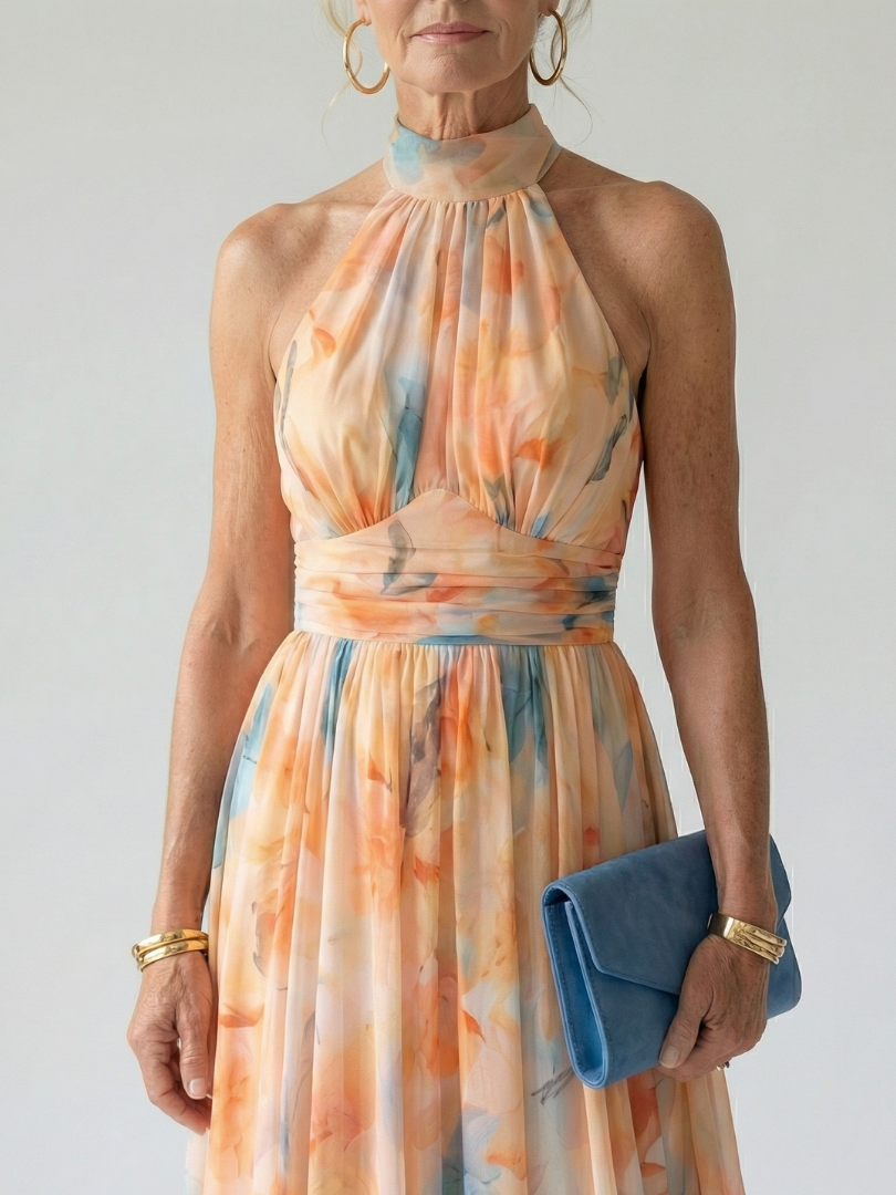 Elin™ Soft Halter Midi Dress