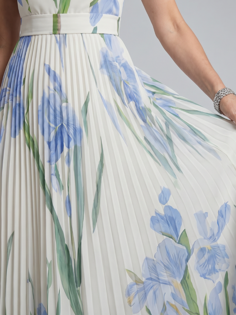 Ophelia™ Sleeveless Square Neck Floral Print Midi Dress