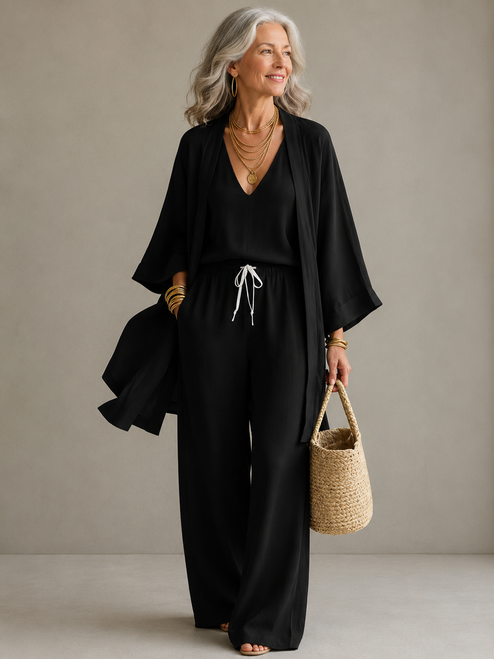 ELENA | THREE-PIECE LINEN BLEND SET