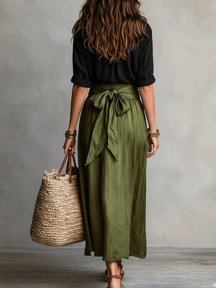 RIVER | SHIRT & MIDI SKIRT SET