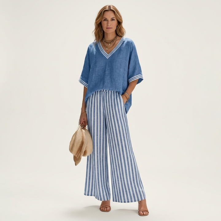 JULIANA | STRIPED LINEN TWO-PIECE SET
