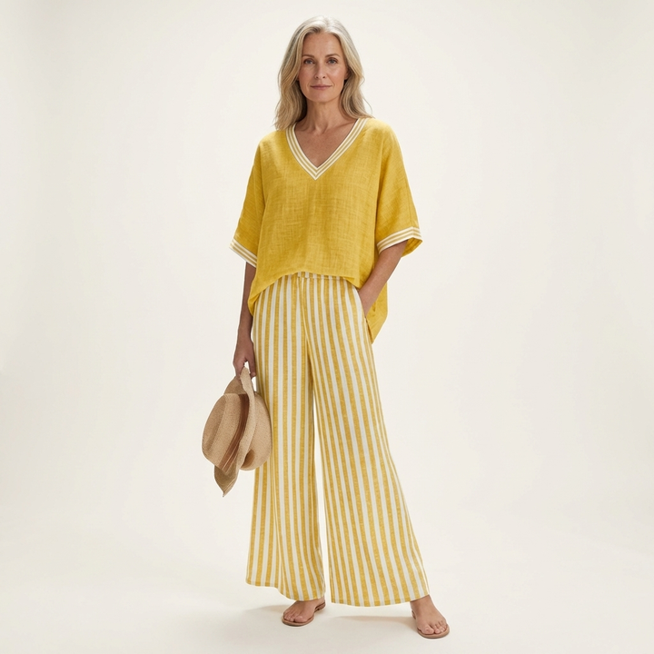 JULIANA | STRIPED LINEN TWO-PIECE SET