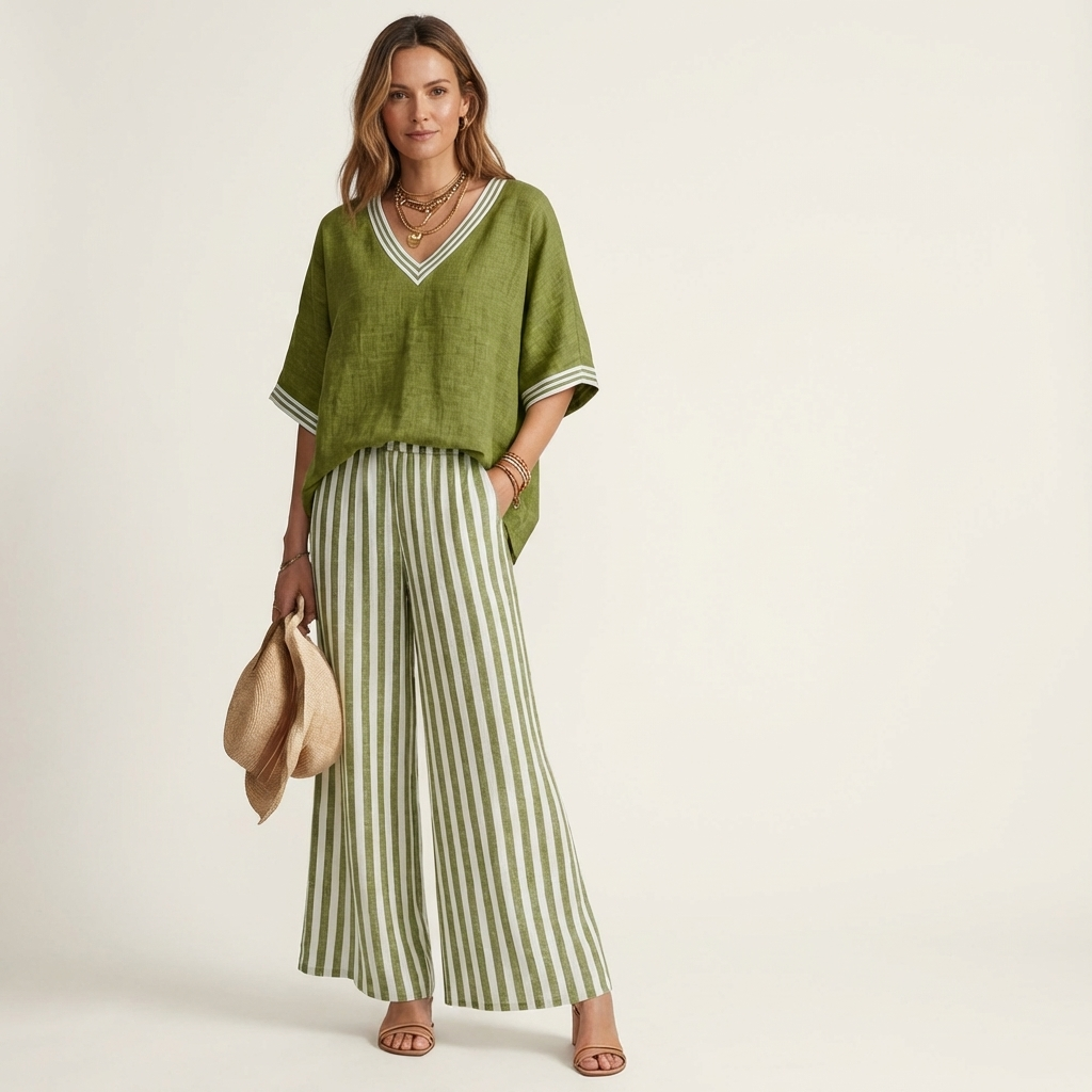 JULIANA | STRIPED LINEN TWO-PIECE SET