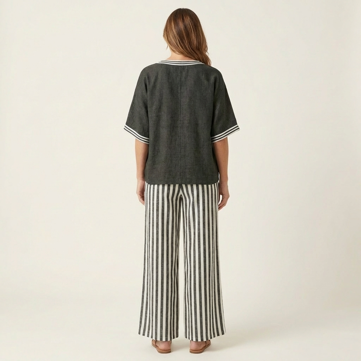 JULIANA | STRIPED LINEN TWO-PIECE SET