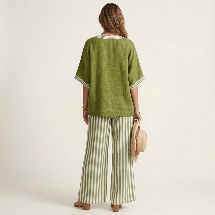 JULIANA | STRIPED LINEN TWO-PIECE SET
