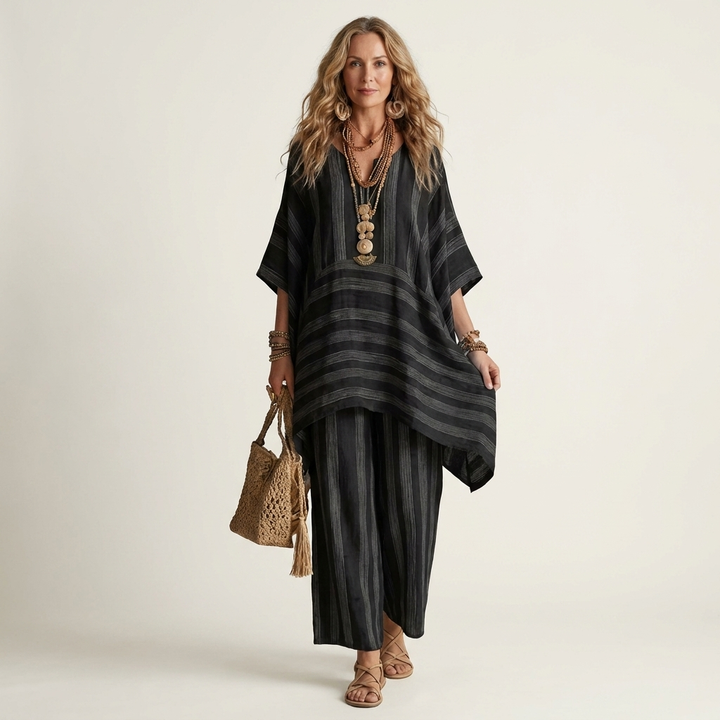 KIARA | STRIPED COTTON LINEN SET
