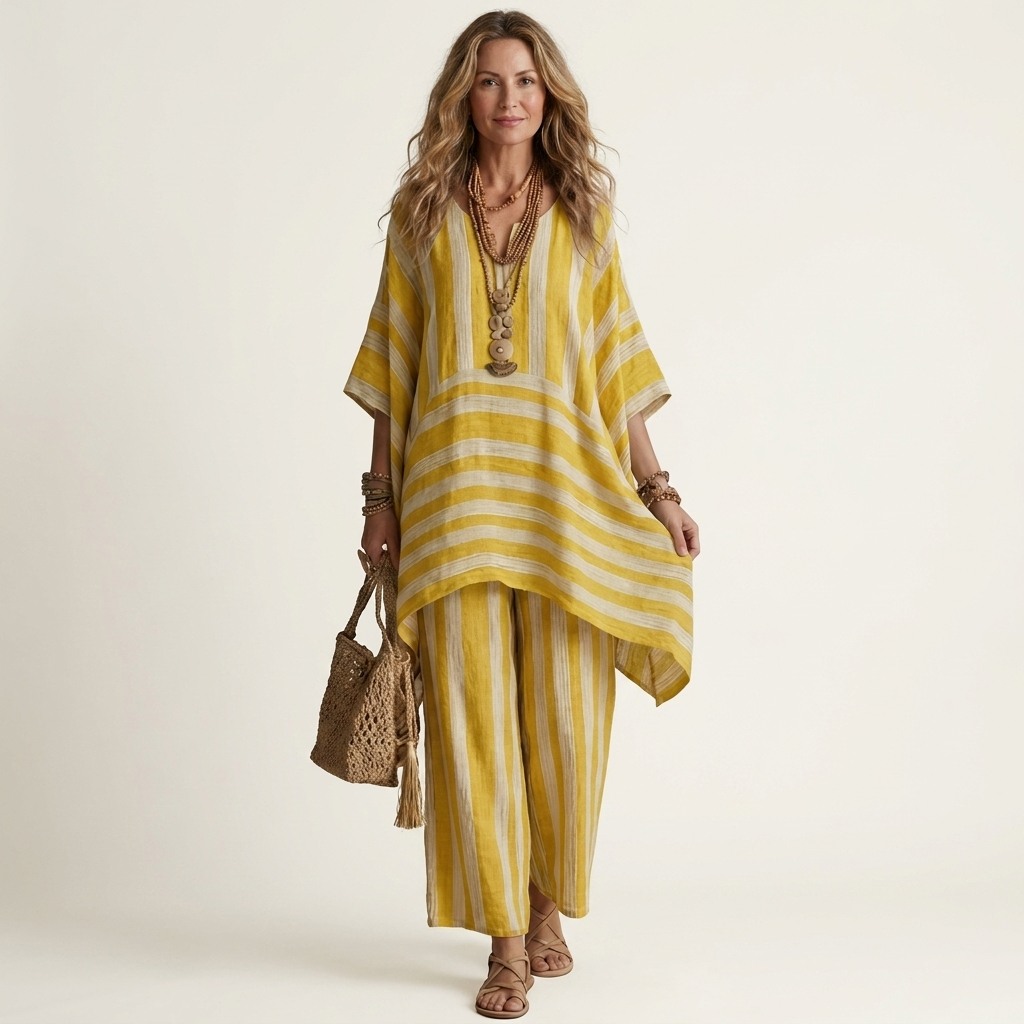 KIARA | STRIPED COTTON LINEN SET