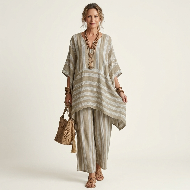 KIARA | STRIPED COTTON LINEN SET